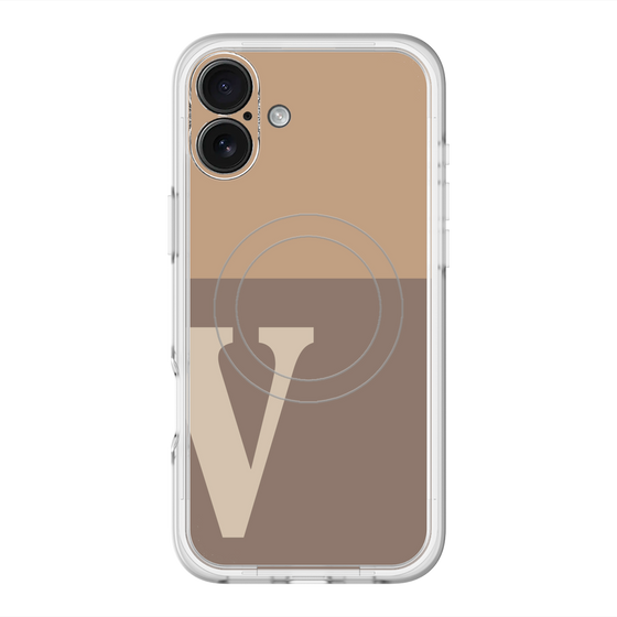 スリムプロテクションプレミアムケース with MagSafe［ オリジナル - initial two tone - V brown ］