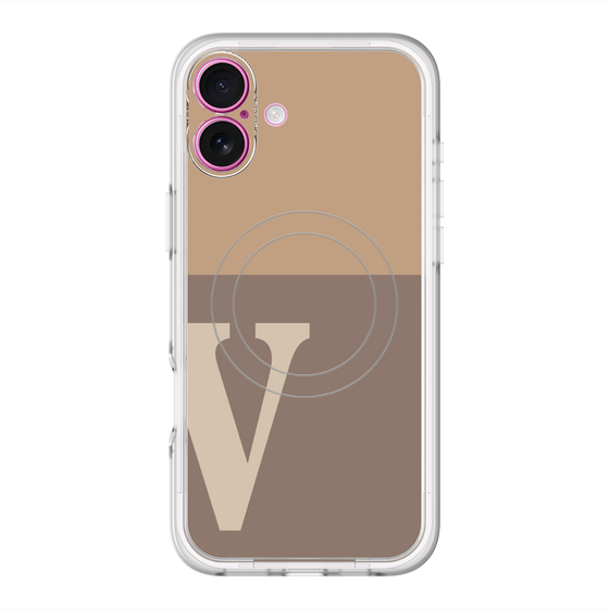 スリムプロテクションプレミアムケース with MagSafe［ オリジナル - initial two tone - V brown ］