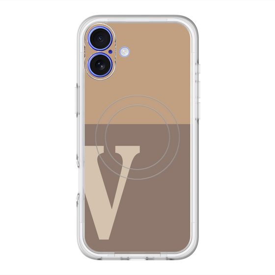 スリムプロテクションプレミアムケース with MagSafe［ オリジナル - initial two tone - V brown ］