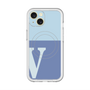 スリムプロテクションプレミアムケース with MagSafe［ オリジナル - initial two tone - V blue ］