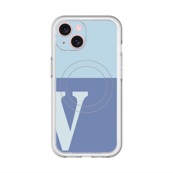 スリムプロテクションプレミアムケース with MagSafe［ オリジナル - initial two tone - V blue ］