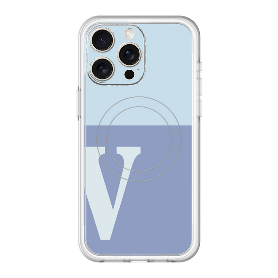 スリムプロテクションプレミアムケース with MagSafe［ オリジナル - initial two tone - V blue ］