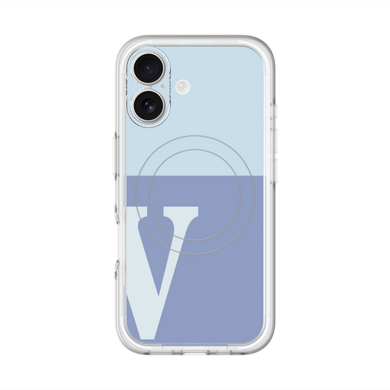 スリムプロテクションプレミアムケース with MagSafe［ オリジナル - initial two tone - V blue ］