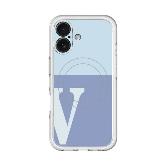 スリムプロテクションプレミアムケース with MagSafe［ オリジナル - initial two tone - V blue ］