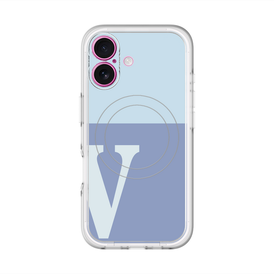 スリムプロテクションプレミアムケース with MagSafe［ オリジナル - initial two tone - V blue ］