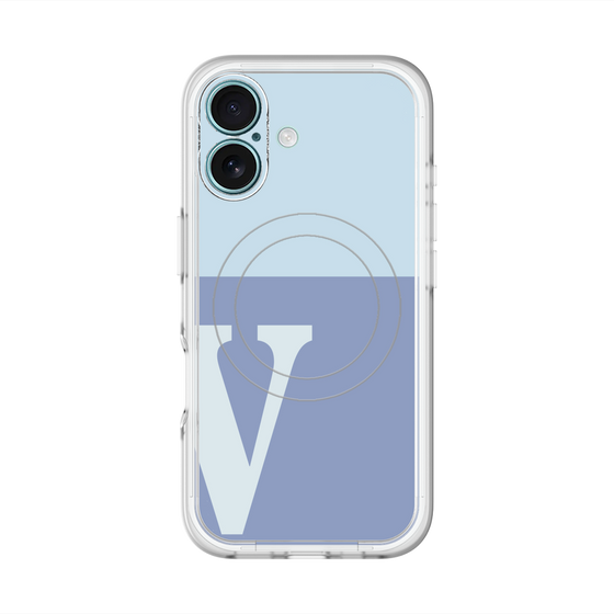 スリムプロテクションプレミアムケース with MagSafe［ オリジナル - initial two tone - V blue ］