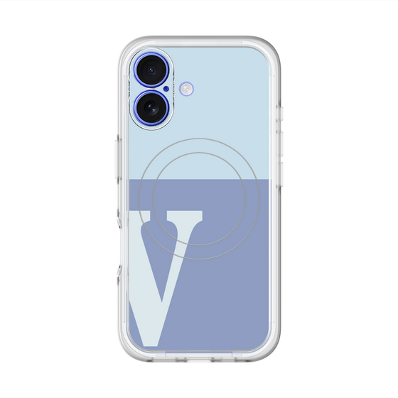 スリムプロテクションプレミアムケース with MagSafe［ オリジナル - initial two tone - V blue ］