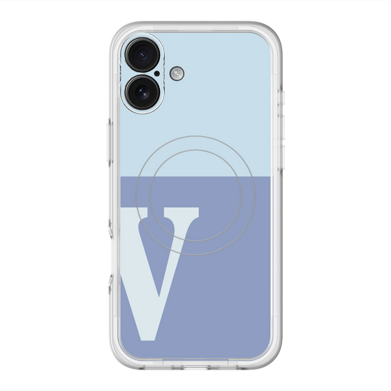 スリムプロテクションプレミアムケース with MagSafe［ オリジナル - initial two tone - V blue ］