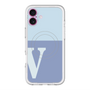スリムプロテクションプレミアムケース with MagSafe［ オリジナル - initial two tone - V blue ］