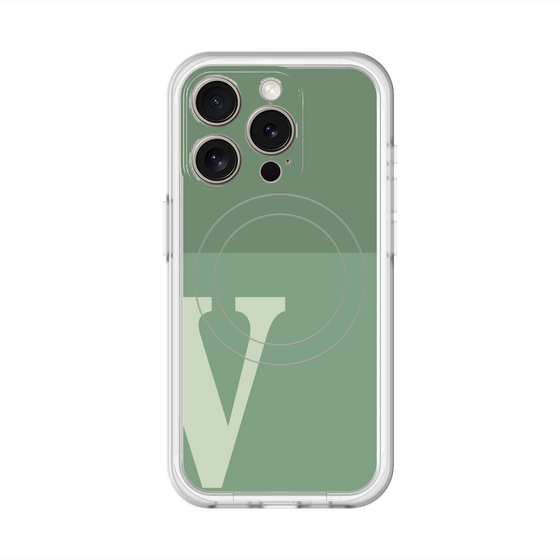 スリムプロテクションプレミアムケース with MagSafe［ オリジナル - initial two tone - V green ］