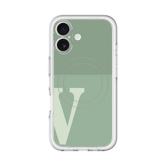 スリムプロテクションプレミアムケース with MagSafe［ オリジナル - initial two tone - V green ］