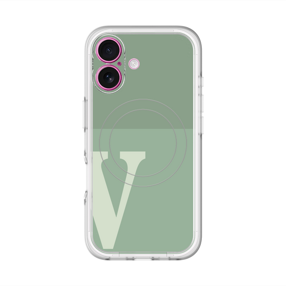 スリムプロテクションプレミアムケース with MagSafe［ オリジナル - initial two tone - V green ］