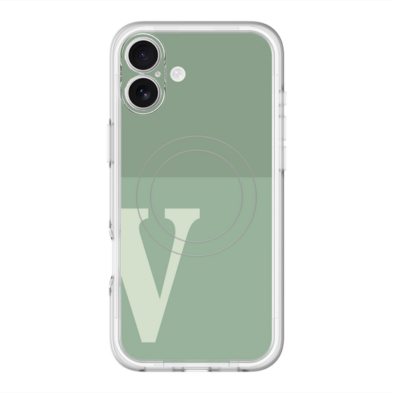スリムプロテクションプレミアムケース with MagSafe［ オリジナル - initial two tone - V green ］