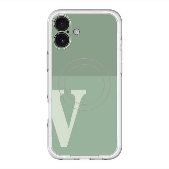 スリムプロテクションプレミアムケース with MagSafe［ オリジナル - initial two tone - V green ］