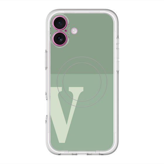 スリムプロテクションプレミアムケース with MagSafe［ オリジナル - initial two tone - V green ］