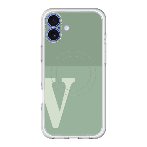 スリムプロテクションプレミアムケース with MagSafe［ オリジナル - initial two tone - V green ］