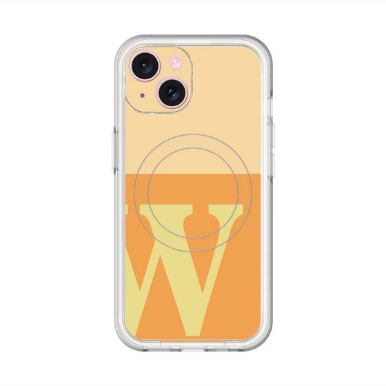 スリムプロテクションプレミアムケース with MagSafe［ オリジナル - initial two tone - W orange ］
