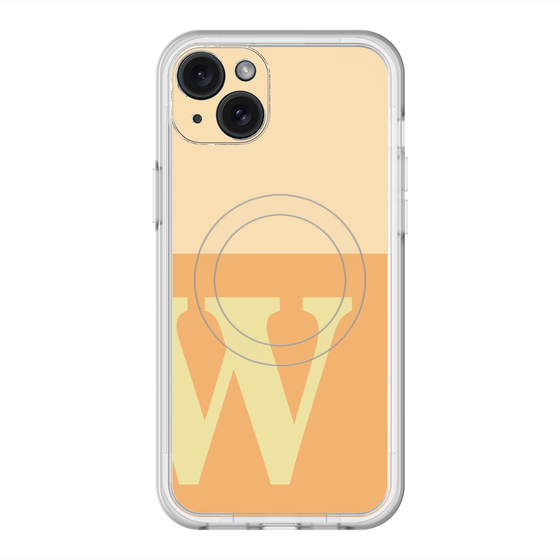 スリムプロテクションプレミアムケース with MagSafe［ オリジナル - initial two tone - W orange ］