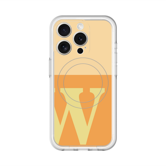 スリムプロテクションプレミアムケース with MagSafe［ オリジナル - initial two tone - W orange ］