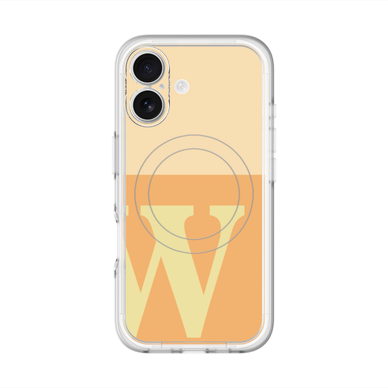 スリムプロテクションプレミアムケース with MagSafe［ オリジナル - initial two tone - W orange ］