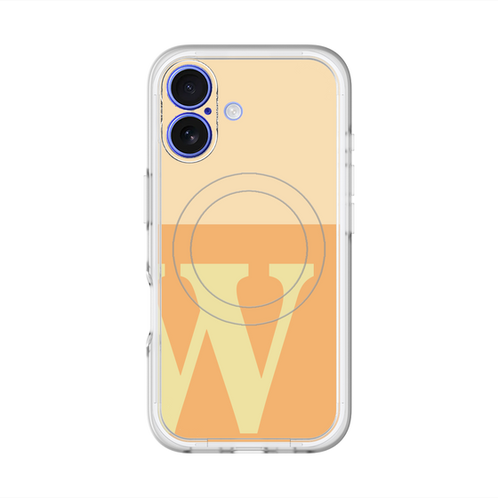 スリムプロテクションプレミアムケース with MagSafe［ オリジナル - initial two tone - W orange ］