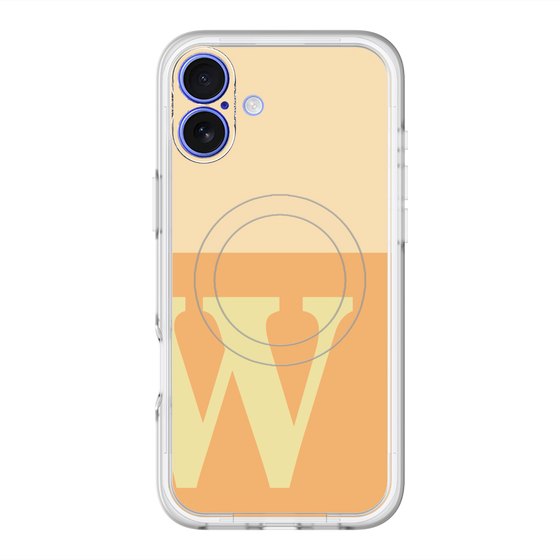 スリムプロテクションプレミアムケース with MagSafe［ オリジナル - initial two tone - W orange ］