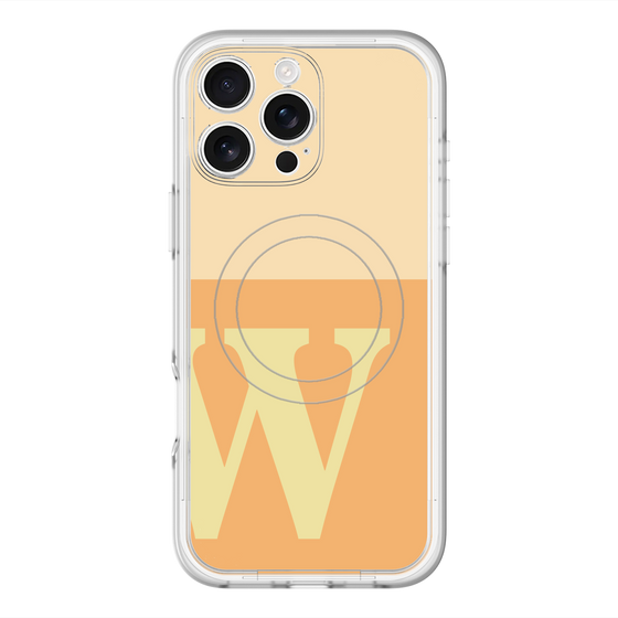 スリムプロテクションプレミアムケース with MagSafe［ オリジナル - initial two tone - W orange ］