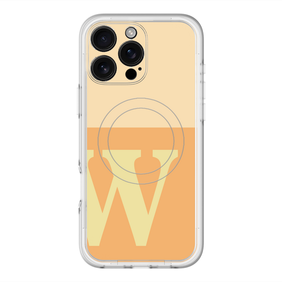 スリムプロテクションプレミアムケース with MagSafe［ オリジナル - initial two tone - W orange ］