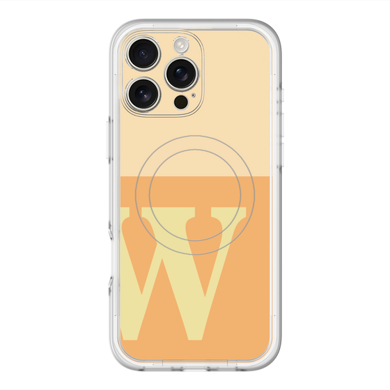 スリムプロテクションプレミアムケース with MagSafe［ オリジナル - initial two tone - W orange ］