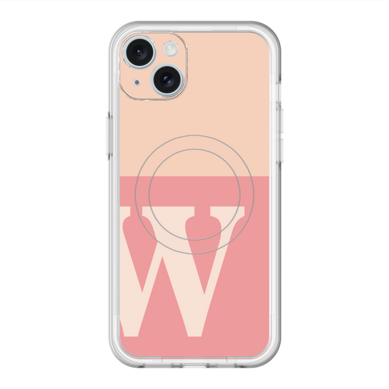 スリムプロテクションプレミアムケース with MagSafe［ オリジナル - initial two tone - W pink ］
