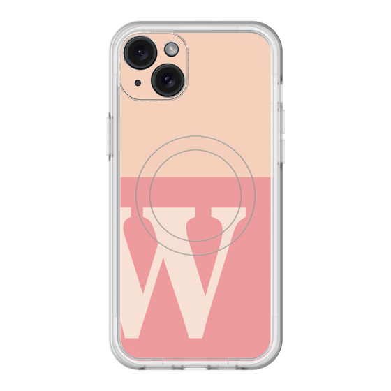 スリムプロテクションプレミアムケース with MagSafe［ オリジナル - initial two tone - W pink ］