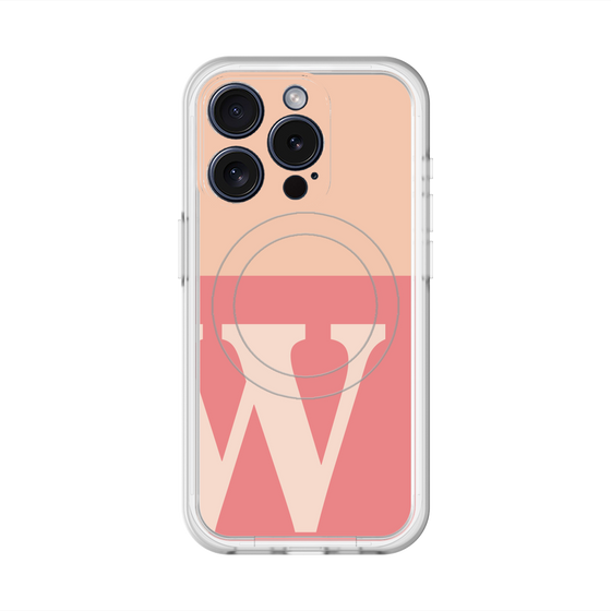 スリムプロテクションプレミアムケース with MagSafe［ オリジナル - initial two tone - W pink ］