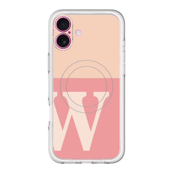 スリムプロテクションプレミアムケース with MagSafe［ オリジナル - initial two tone - W pink ］