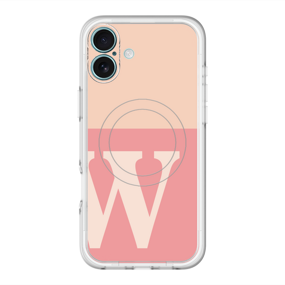 スリムプロテクションプレミアムケース with MagSafe［ オリジナル - initial two tone - W pink ］