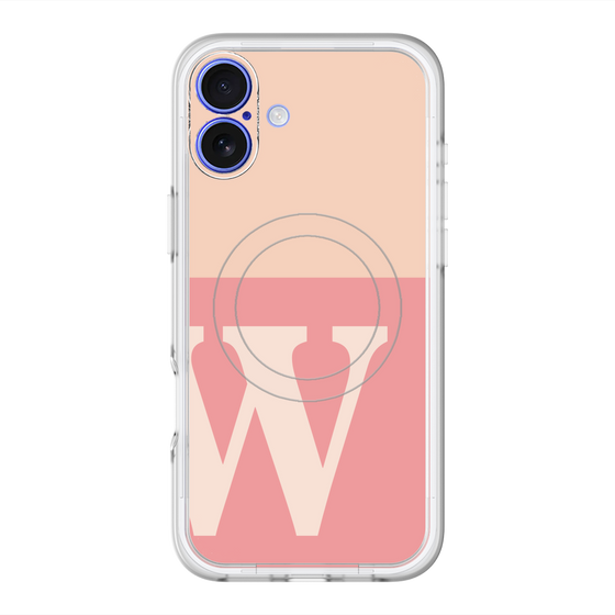 スリムプロテクションプレミアムケース with MagSafe［ オリジナル - initial two tone - W pink ］