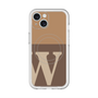 スリムプロテクションプレミアムケース with MagSafe［ オリジナル - initial two tone - W brown ］