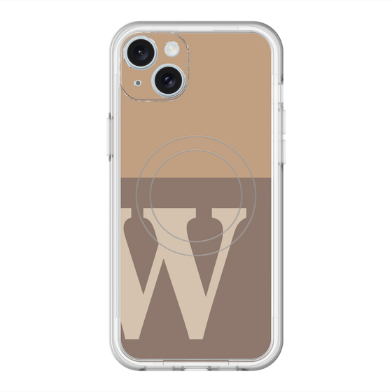 スリムプロテクションプレミアムケース with MagSafe［ オリジナル - initial two tone - W brown ］