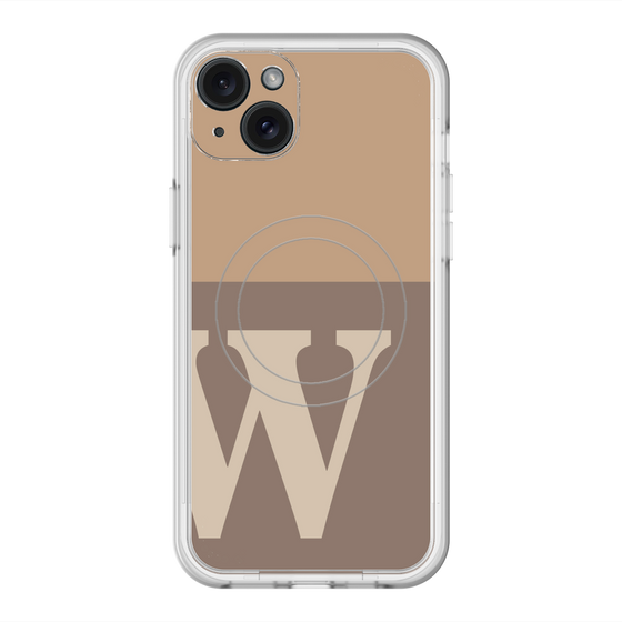 スリムプロテクションプレミアムケース with MagSafe［ オリジナル - initial two tone - W brown ］