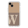 スリムプロテクションプレミアムケース with MagSafe［ オリジナル - initial two tone - W brown ］