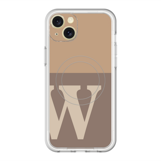 スリムプロテクションプレミアムケース with MagSafe［ オリジナル - initial two tone - W brown ］