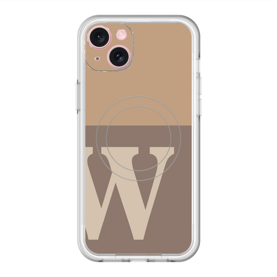 スリムプロテクションプレミアムケース with MagSafe［ オリジナル - initial two tone - W brown ］