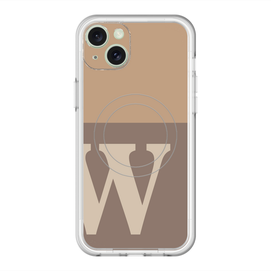 スリムプロテクションプレミアムケース with MagSafe［ オリジナル - initial two tone - W brown ］