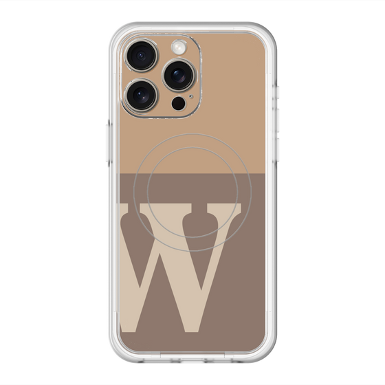 スリムプロテクションプレミアムケース with MagSafe［ オリジナル - initial two tone - W brown ］