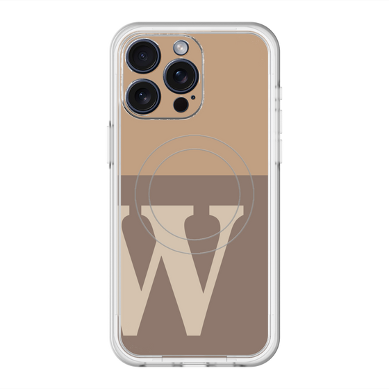 スリムプロテクションプレミアムケース with MagSafe［ オリジナル - initial two tone - W brown ］