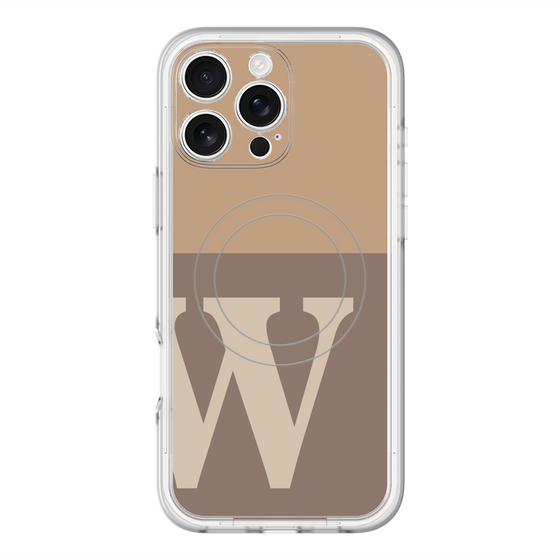 スリムプロテクションプレミアムケース with MagSafe［ オリジナル - initial two tone - W brown ］