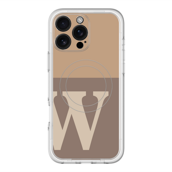 スリムプロテクションプレミアムケース with MagSafe［ オリジナル - initial two tone - W brown ］