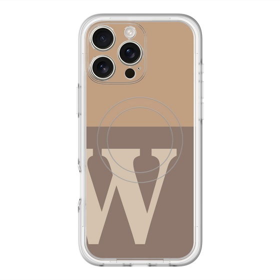 スリムプロテクションプレミアムケース with MagSafe［ オリジナル - initial two tone - W brown ］