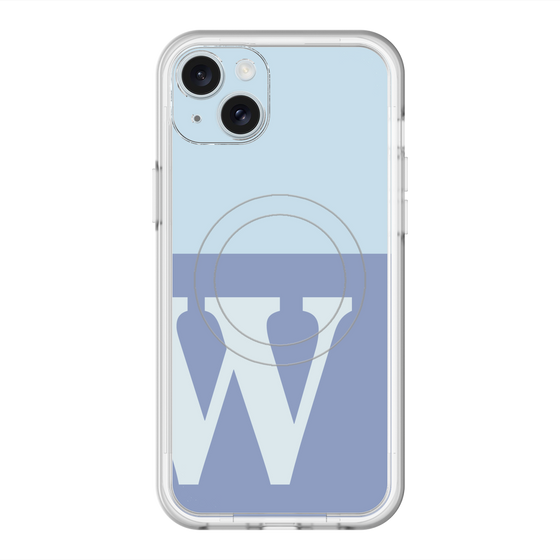 スリムプロテクションプレミアムケース with MagSafe［ オリジナル - initial two tone - W blue ］