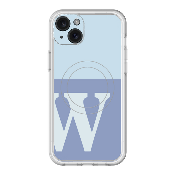 スリムプロテクションプレミアムケース with MagSafe［ オリジナル - initial two tone - W blue ］