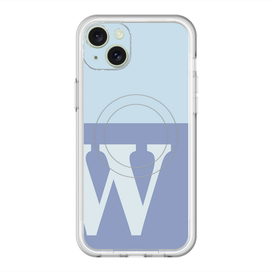 スリムプロテクションプレミアムケース with MagSafe［ オリジナル - initial two tone - W blue ］